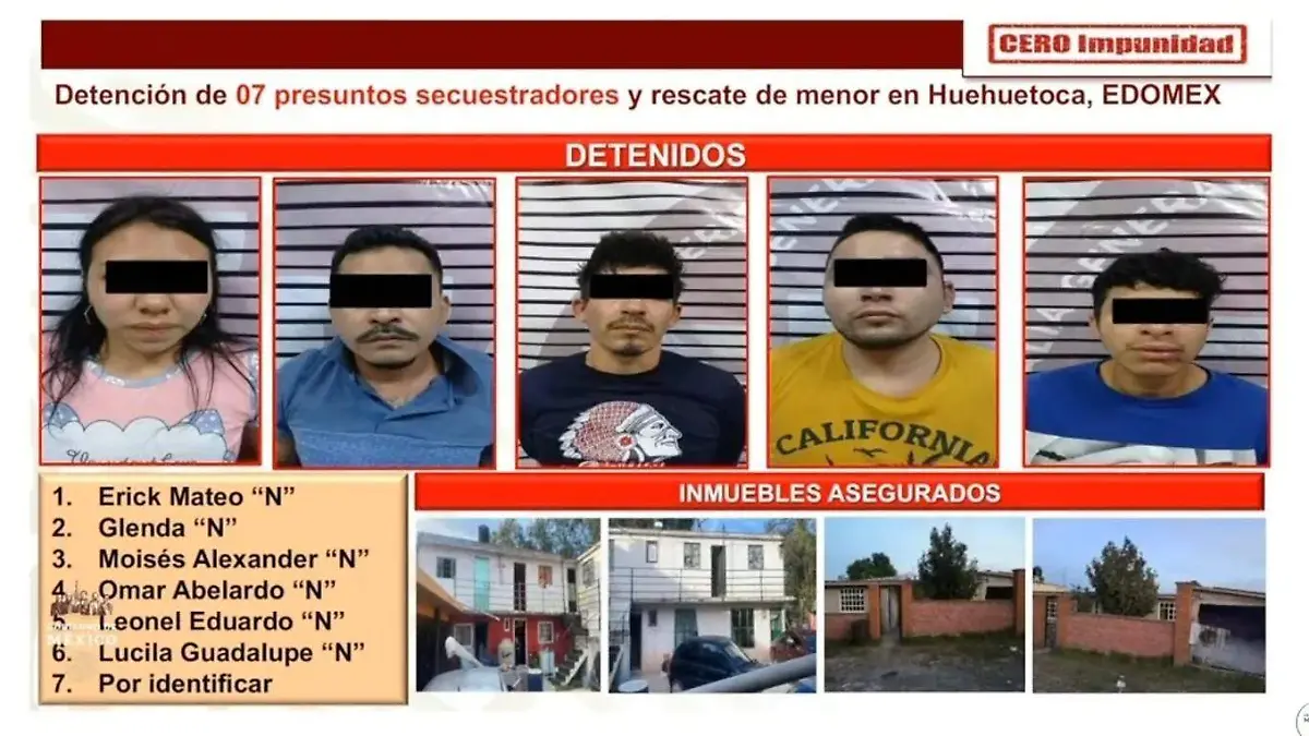 detenidos secuestro huehuetoca PRESIDENCIA